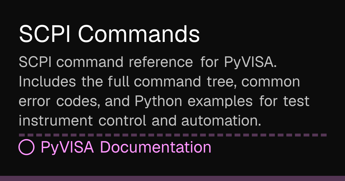 SCPI Commands | PyVISA Docs